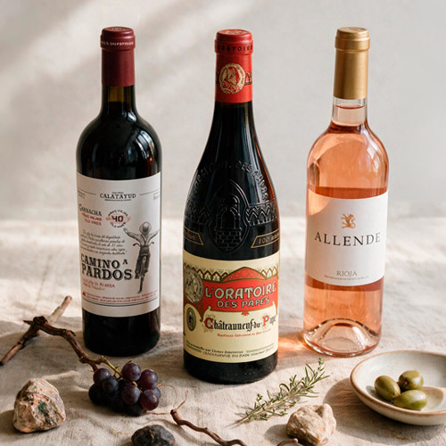 Vinos de Garnacha de Calatayud, Châteauneuf-du-Pape y Rioja