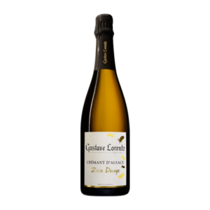 Botella de Gustave Lorentz Crémant d'Alsace Zéro Dosage, espumoso francés de 75 cl.