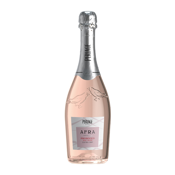 Botella de Afra Prosecco Rosé Extra Dry de Perlage de 75 cl.