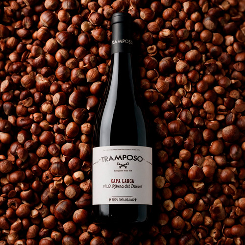 Tramposo Capa Larga Ribera del Duero rodeado de avellanas
